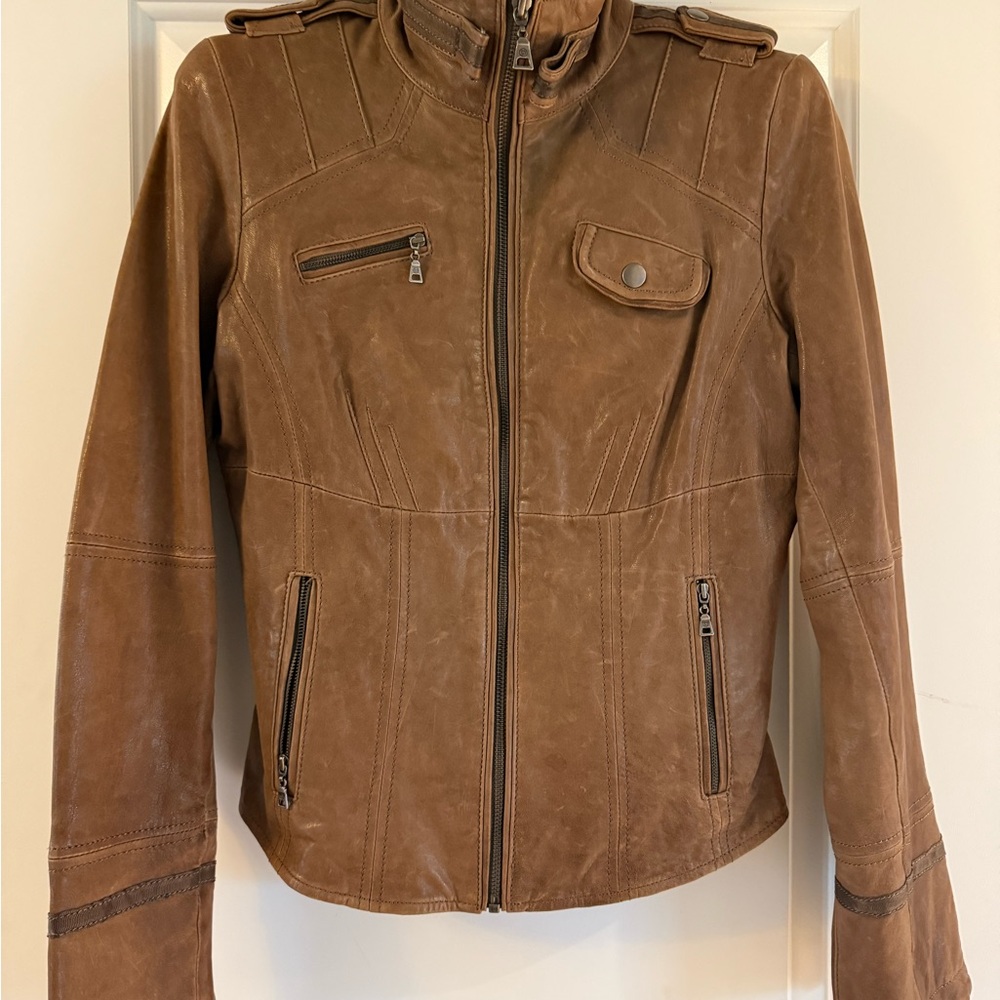 Danier Tan Leather Jacket for Women